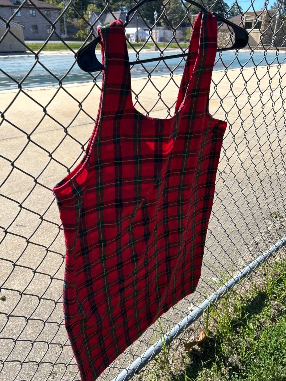 vintage plaid dress XL